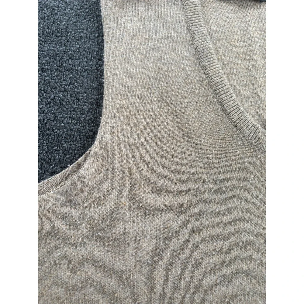 Vintage Robert Bruce Sweater Vest Size S Tan Knit V-Neck Made in USA